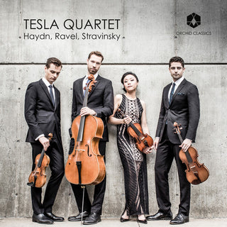 the album cover for Haydn / Tesla Quartet - Tesla Quartet Plays