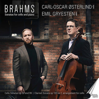 the album cover for Brahms / Osterlind / Gryesten - Sonatas for Cello & Piano