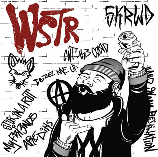 the album cover for WSTR - Skrwd (Red & Bone Split Vinyl) (Red) (Wht) [Download Included]