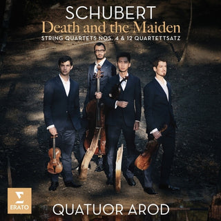 the album cover for Quatuor Arod - Schubert: Death and the Maiden String Quartets N0. 4 & 12
