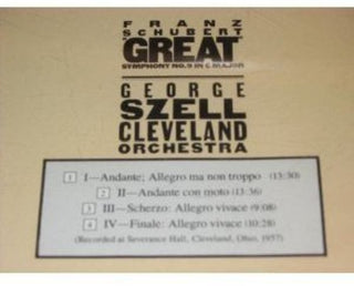 the album cover for Schubert / Szell / Cleveland Orch - Sym No 9 Great