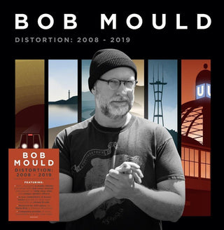 the album cover for Bob Mould - Distortion: 2008-2019 [140-Gram Clear Splatter Vinyl]