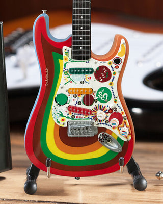 Axe Heaven- George Harrison Fab Four Fender Stratocaster Rocky Design 10 Inch Miniature Guitar (Large Item, Collectible, Figure)