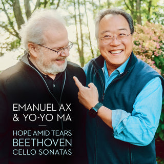 the album cover for Yo-Yo Ma &amp; Emanuel Ax - Hope Amid Tears — Beethoven: Cello Sonatas [3CD]