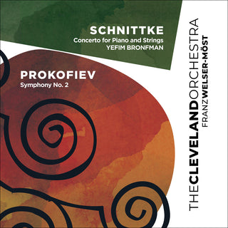 the album cover for Cleveland Orchestra / Welser-Most, Franz - Schnittke: Concerto for Piano and Strings / Prokofiev: Sym 2