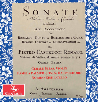 the album cover for Castrucci / Elias / Kishi - Sonate A Violino E Violone (2pk)