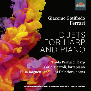 the album cover for Ferrari / Perrucci / Delpriori - Duets For Harp & Piano
