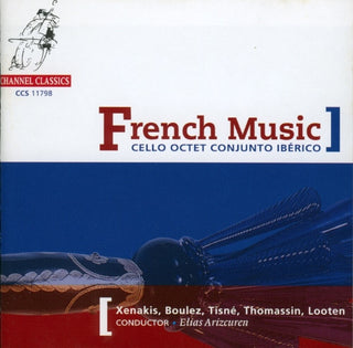 the album cover for Cello Octet Conjunto IbÃ©rico - French Music-Boulez-Xenakis-Tisne