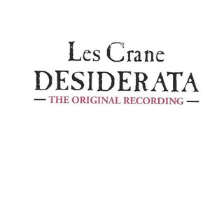 the album cover for Les Crane - Desiderata