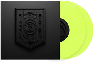 the album cover for While She Sleeps - SLEEPS SOCIETY [Deluxe Bright Yellow 2 LP]