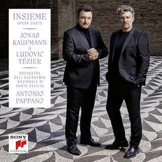 the album cover for Jonas Kaufmann  / Tezier,Ludovic - Insieme - Opera Duets