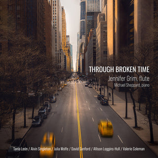 the album cover for Grim / Sheppard - Through Broken Time