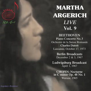 the album cover for Bach / Beethoven / Ravel / Martha Argerich - Martha Argerich Live 9