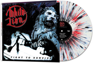 White Lion- Fight To Survive - WHITE/BLACK/RED SPLATTER