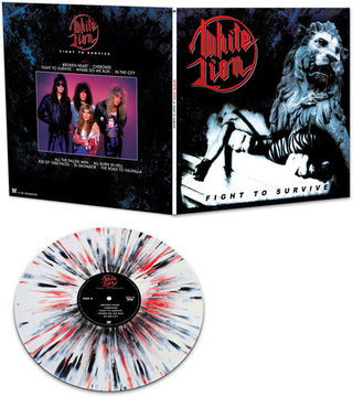 White Lion- Fight To Survive - WHITE/BLACK/RED SPLATTER