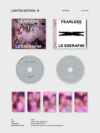 the album cover for LE SSERAFIM - FEARLESS [Limited Edition B] [CD + DVD]