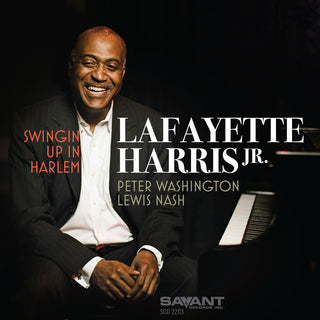 the album cover for Lafayette Harris  Jr. - Swingin' Up In Harlem