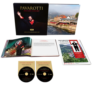 the album cover for Luciano Pavarotti - The Lost Concert: Live at Llangollen 1995 [2 SACD/Book]