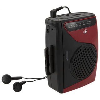GPX CAS337 Portable Cassette Player (Red/Black)