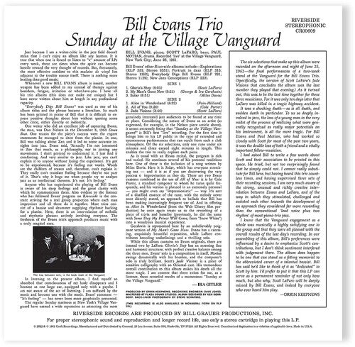 Bill Evans- Sunday At The Village Vanguard (Original Jazz Classics Series)