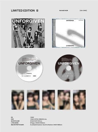 the album cover for LE SSERAFIM - UNFORGIVEN [Limited Edition B] [CD+DVD]
