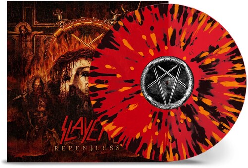 Slayer- Repentless - Transparent Red W/ Orange & Black Splatter (PREORDER)