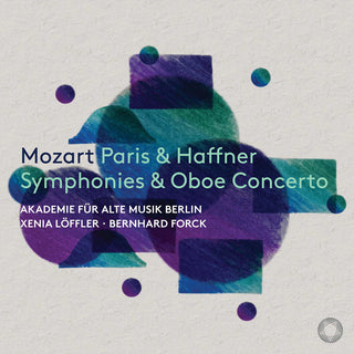 the album cover for Mozart / Akademie Fur Alte Musik Berlin - Paris & Haffner Symphonies & Oboe Concerto