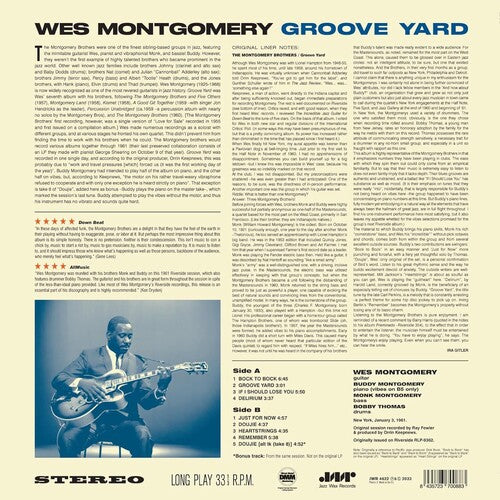 Wes Montgomery- Groove Yard - Limited 180-Gram Vinyl with Bonus Track (PREORDER)