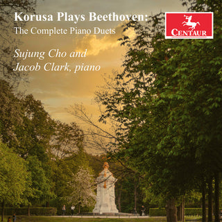 the album cover for L Beethoven .V. / Clark / Cho - Korusa Plays Beethoven - The Complete Piano Duets