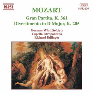 the album cover for Richard Edlinger - Mozart: Gran Partita / Divertimento, K. 205