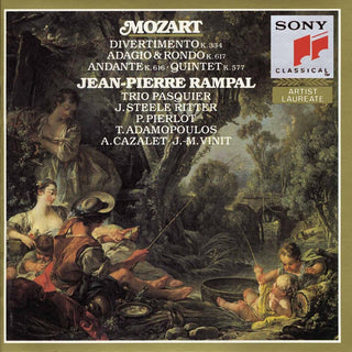 the album cover for Jean-Pierre Rampal - Mozart: Divertimento, K. 344 - Rampal - Trio Pasquier