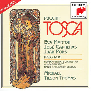 the album cover for Eva Marton - Tosca Highlights