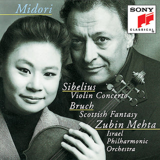 the album cover for Midori - Violin Concerto / Scottish Fantasy