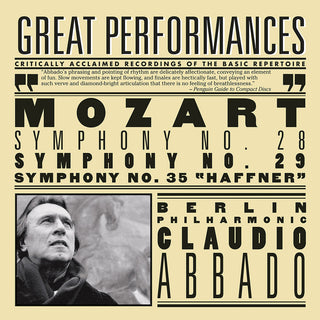 the album cover for Claudio Abbado - Symphony 28 29 & 35 - Haffner [Remastered]