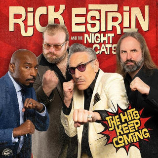 the album cover for Rick Estrin  & The Nightcats - Hits Keep Coming [Clear Vinyl] (Red)