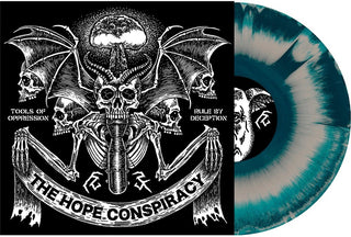 the album cover for Hope Conspiracy - Tools Of Oppression / Rule By Deception [Silver / Blue Mix LP]