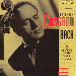 the album cover for Gaspar CassadÃ³ - Gaspar Cassado Plays Bach Cello Suites