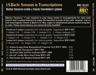 Marina Tarasova- J. S. Bach Cello Sonatas and Transcriptions