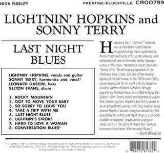 Lightnin' Hopkins- Last Night Blues (Bluesville Acoustic Sounds Series)