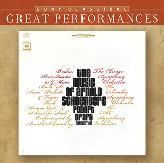 the album cover for Robert Craft - Music Of Arnold Schoenberg: Great Performances