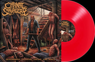 Carnal Savagery- Graveworms, Cadavers, Coffins and Bones - Clear Blood Red