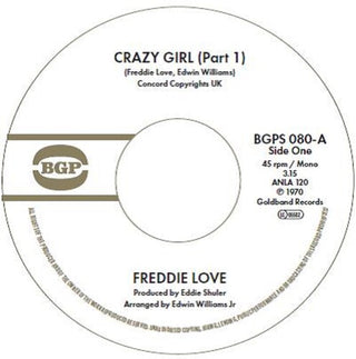 Freddie Love- Crazy Girl (Part 1) / Crazy Girl (Part 2) (PREORDER)