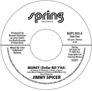 Jimmy Spicer- Money (Dollar Bill Y'all) / Money (Dollar Bill Y'all) (Instrumental) (PREORDER)