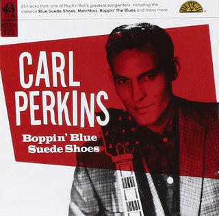 the album cover for Carl Perkins - Boppin' Blue Suede Shoes