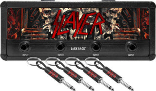 Pluginz - Slayer - Magnetic Jack Rack - Demonic Logo with 4 Guitar Plug Keychains