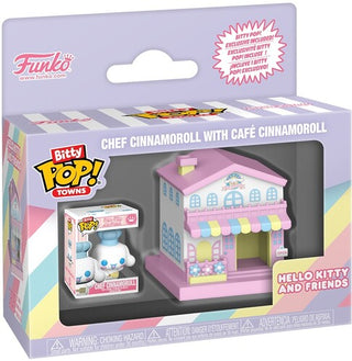 Funko- Funko Bitty POP!: Town: Sanrio - Cafe Cinnamoroll (Styles May Vary) (Large Item, Vinyl Figure, Collectible)