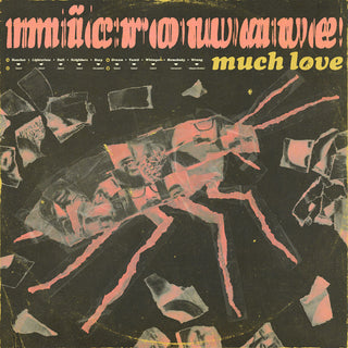 the album cover for Microwave - Much Love (10 Year An.) Clear Pink Swirl [Clear Vinyl]