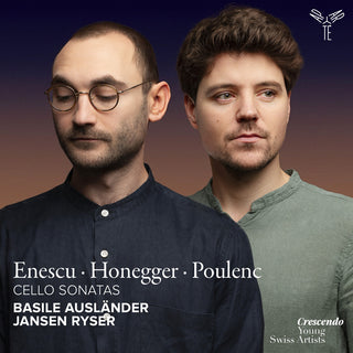 the album cover for Basile Auslander  / Ryser,Jansen - Enescu Honegger & Poulenc: Cello Sonatas