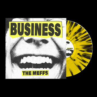 the album cover for The Meffs - Business [Yellow/Black Splatter]