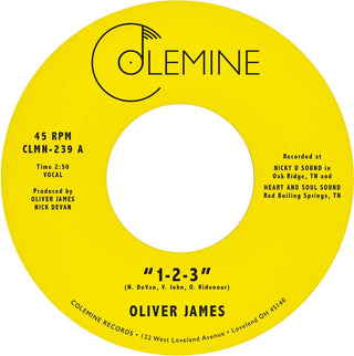 the album cover for Oliver James - 1-2-3 / Nothing Is Forever (Nvbl)